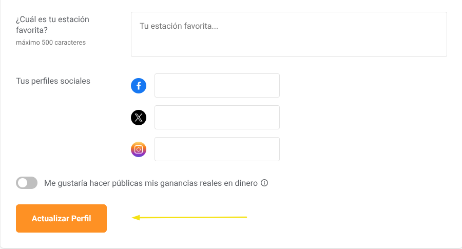  Perfil de actualización del centro de ayuda